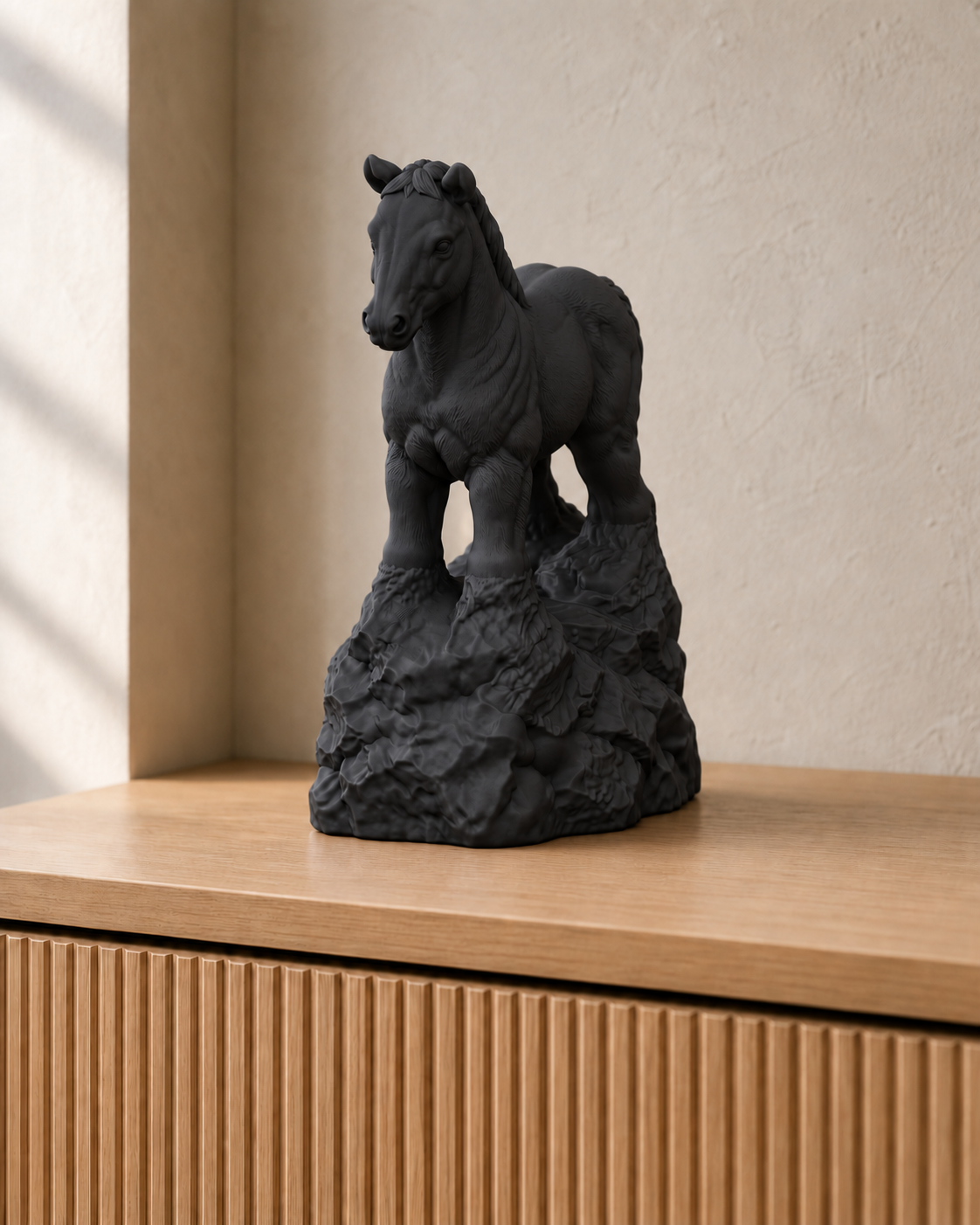 Fohlen stehend – Pferdefigur – 02 schwarz