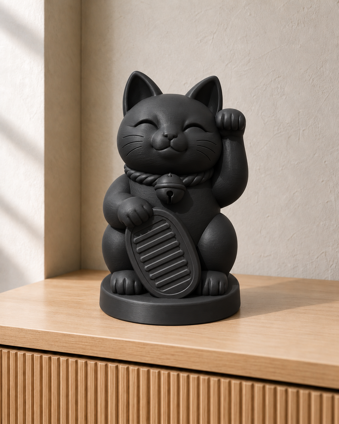 Glückskatze Maneki-neko – 02-schwarz