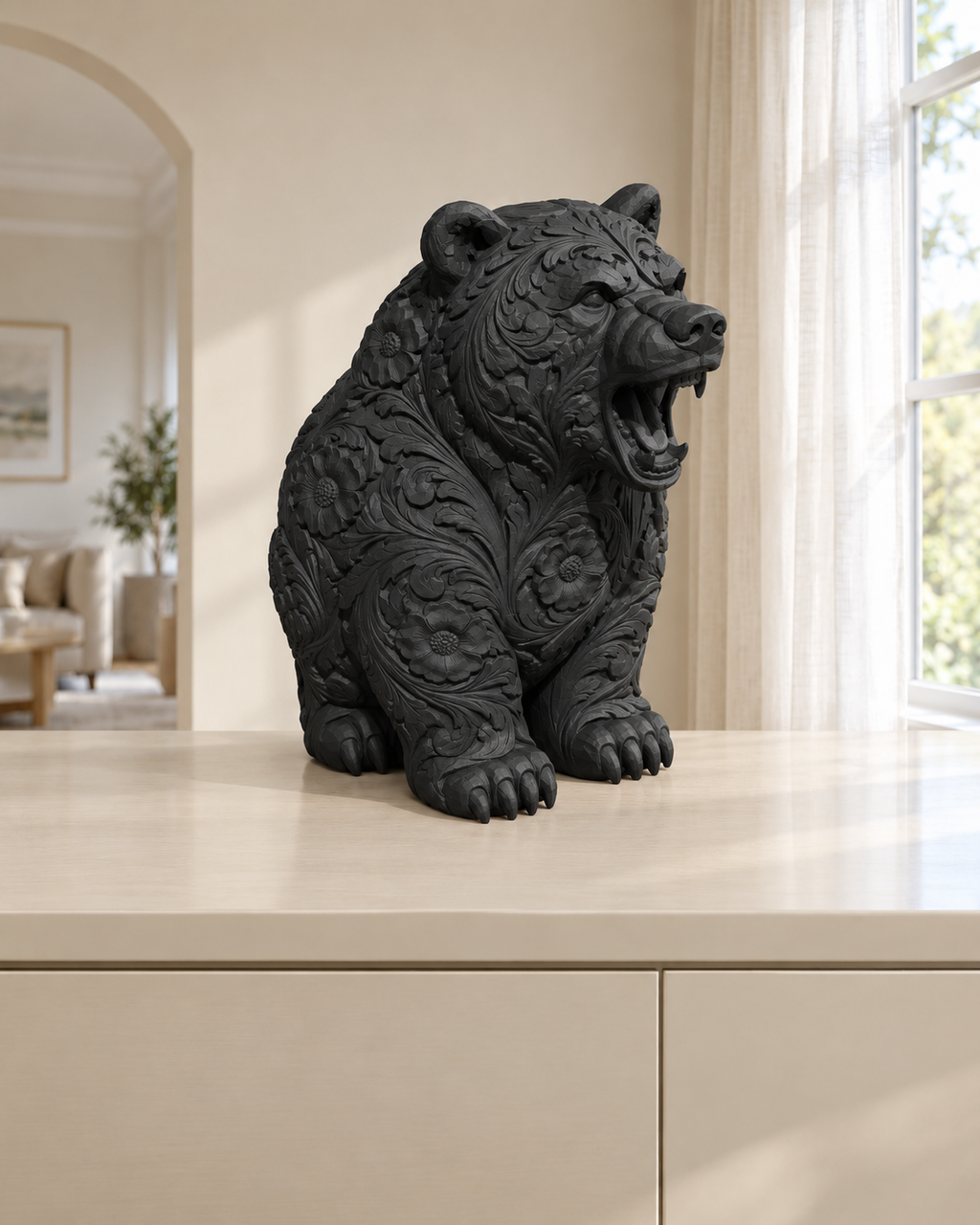 Grizzly brüllend – 02 schwarz