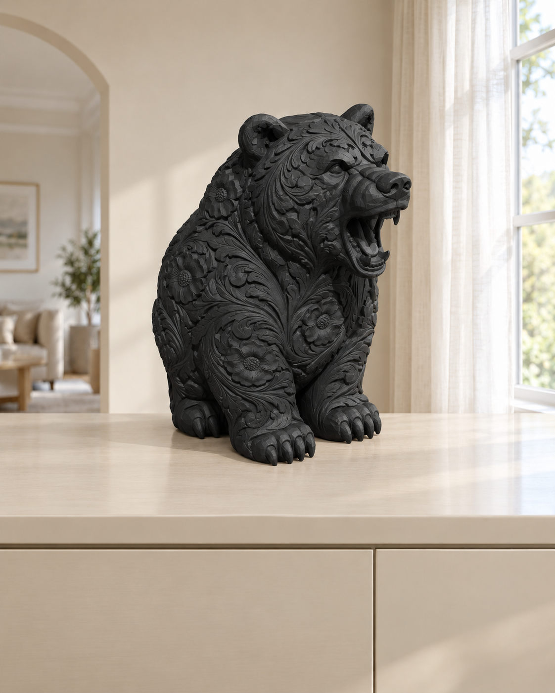 Grizzly brüllend – 02 schwarz