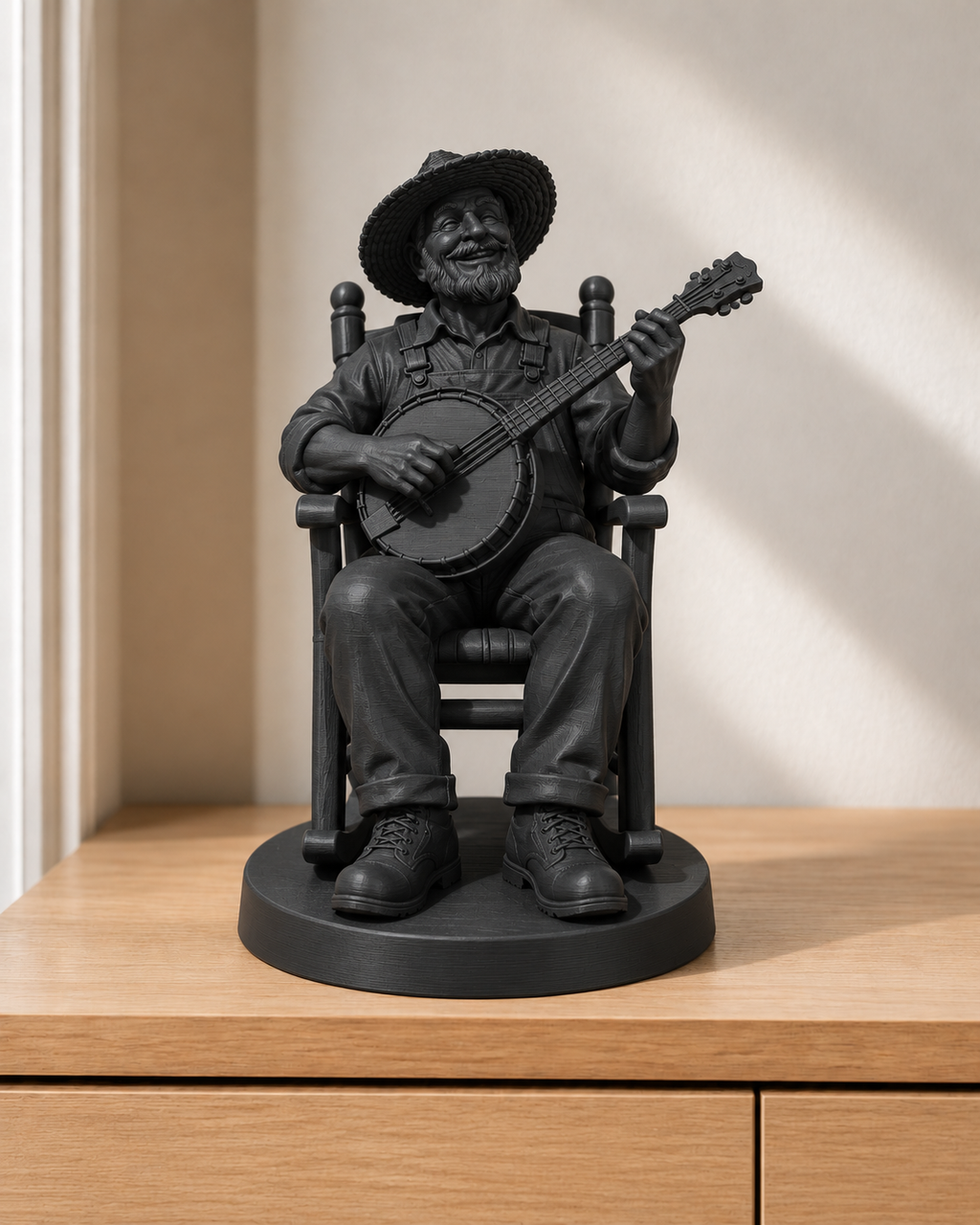 Banjo-Spieler im Schaukelstuhl – 02 schwarz