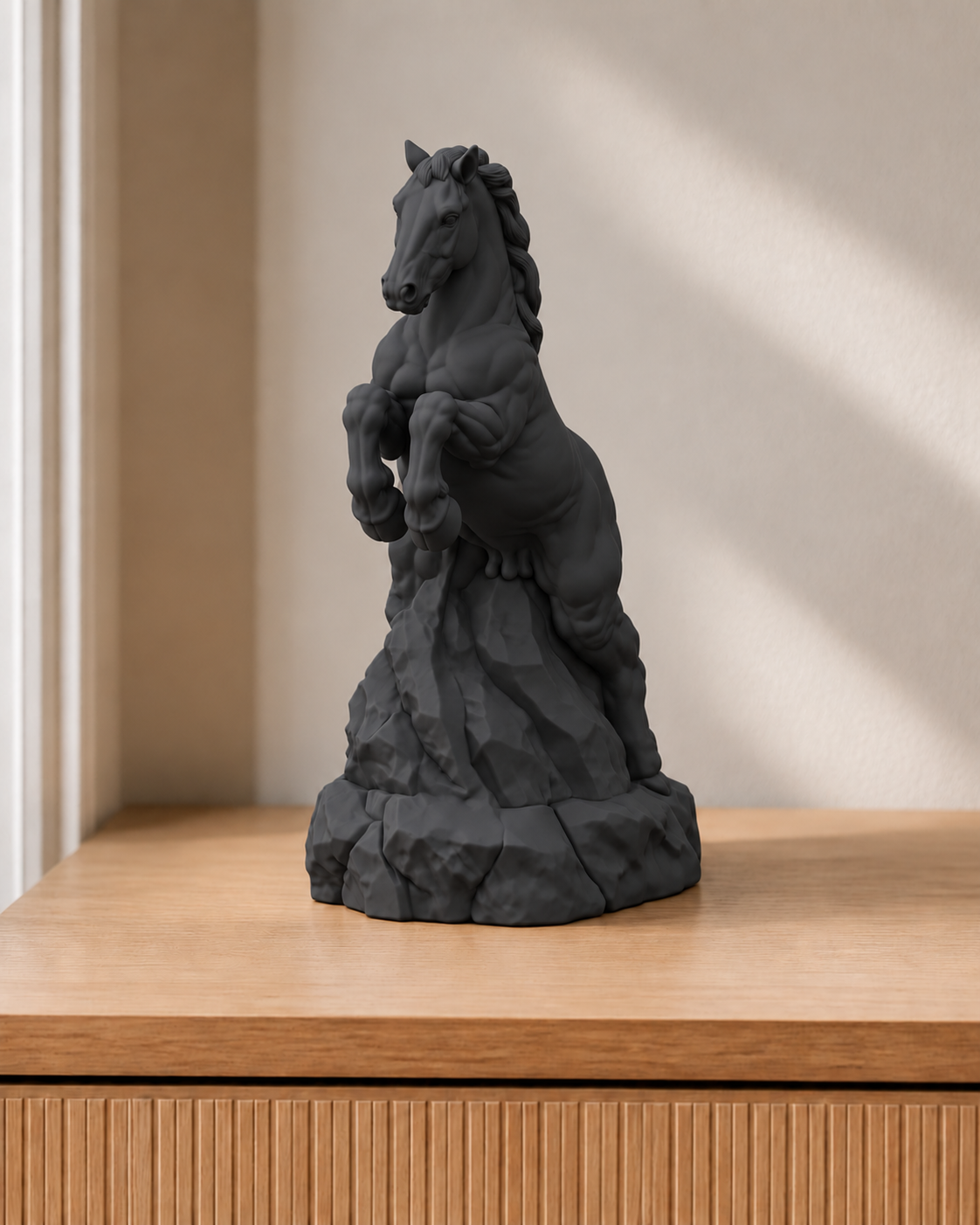 Pferd steigend – Pferdefigur – 02 schwarz