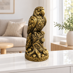 Ara auf Baumstumpf Ornament - Gold handbemalt Wohnzimmer