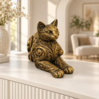 Liegende Katze Ornament - Gold handbemalt Wohnzimmer