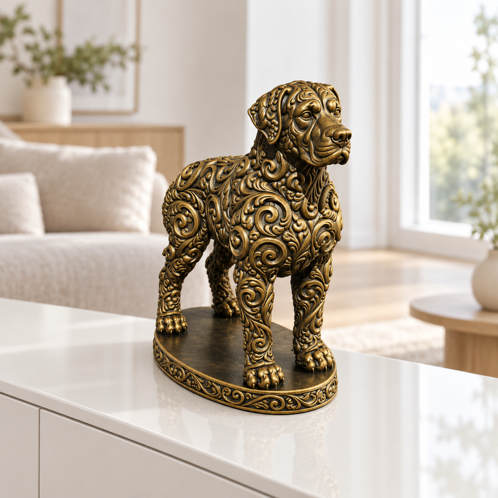 Dogo Argentino Ornament - Gold handbemalt Wohnzimmer