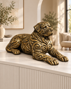 Rottweiler Ornament - Gold handbemalt Wohnzimmer