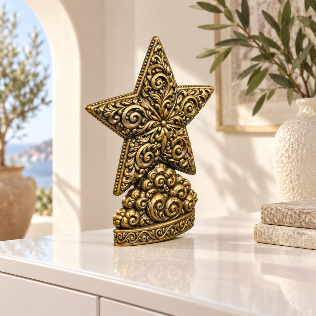 Stern von Bethlehem Ornament - Gold handbemalt Wohnzimmer
