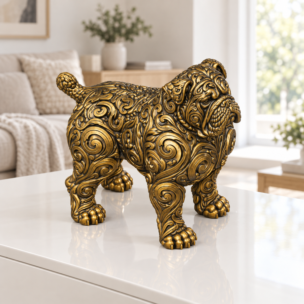 Boerboel Ornament - Gold handbemalt Wohnzimmer