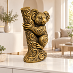 Koala am Baumstamm Ornament - Gold handbemalt Wohnzimmer
