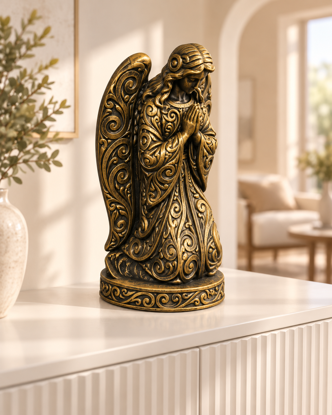 Betender Engel Ornament - Gold handbemalt Wohnzimmer