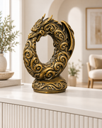 Ouroboros-Drache Ornament - Gold handbemalt Wohnzimmer