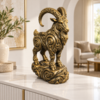 Ziegenbock Ornament - Gold handbemalt Wohnzimmer