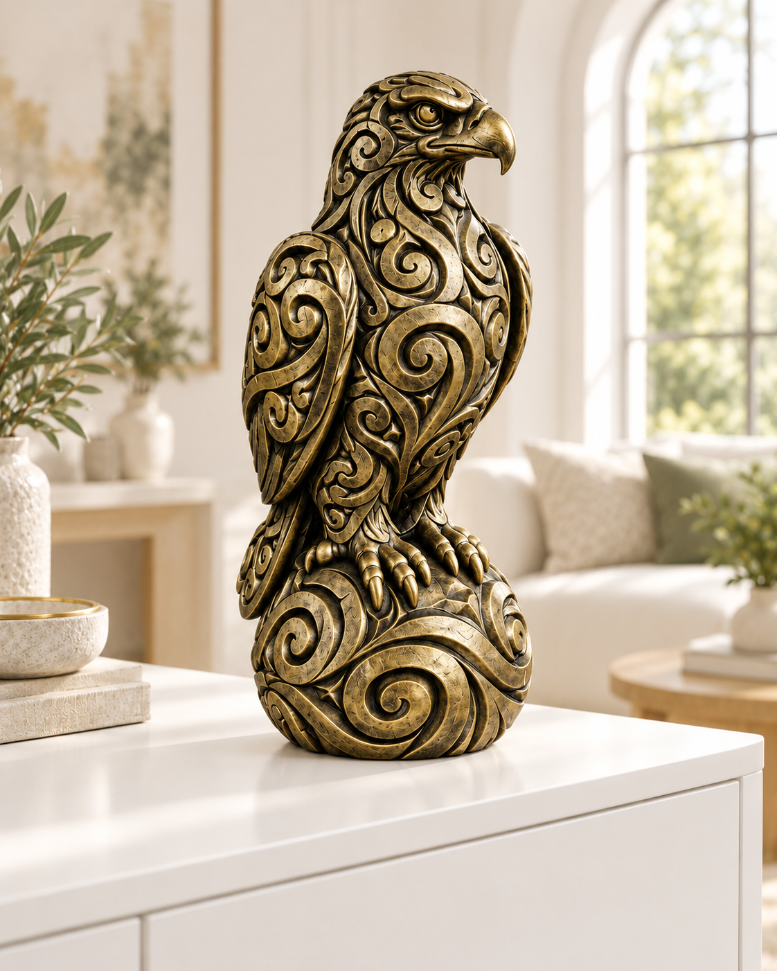 Adler Ornament - Gold handbemalt Wohnzimmer