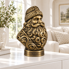 Weihnachtsmann-Büste Ornament - Gold handbemalt Wohnzimmer