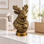 Rentierbüste Ornament - Gold handbemalt Wohnzimmer