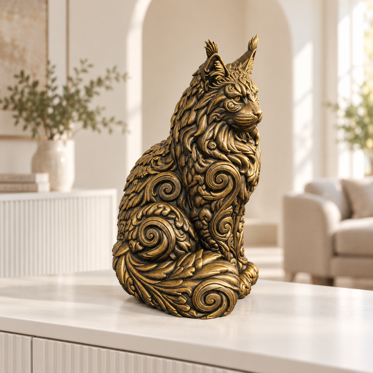 Maine Coon Ornament - Gold handbemalt Wohnzimmer