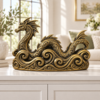 Seedrache Ornament - Gold handbemalt Wohnzimmer