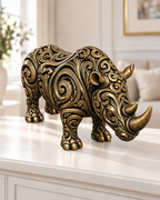 Nashorn Ornament - Gold handbemalt Wohnzimmer