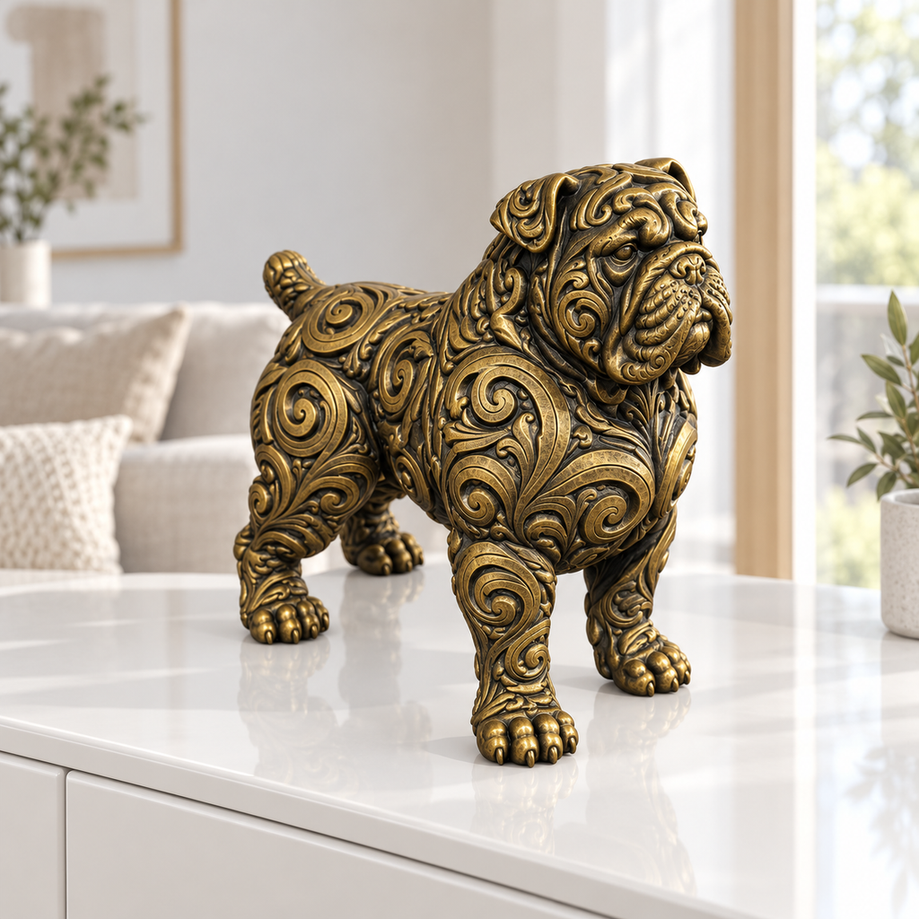 Presa Canario Ornament - Gold handbemalt Wohnzimmer
