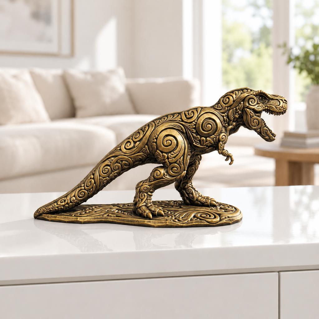 T-Rex Ornament - Gold handbemalt Wohnzimmer