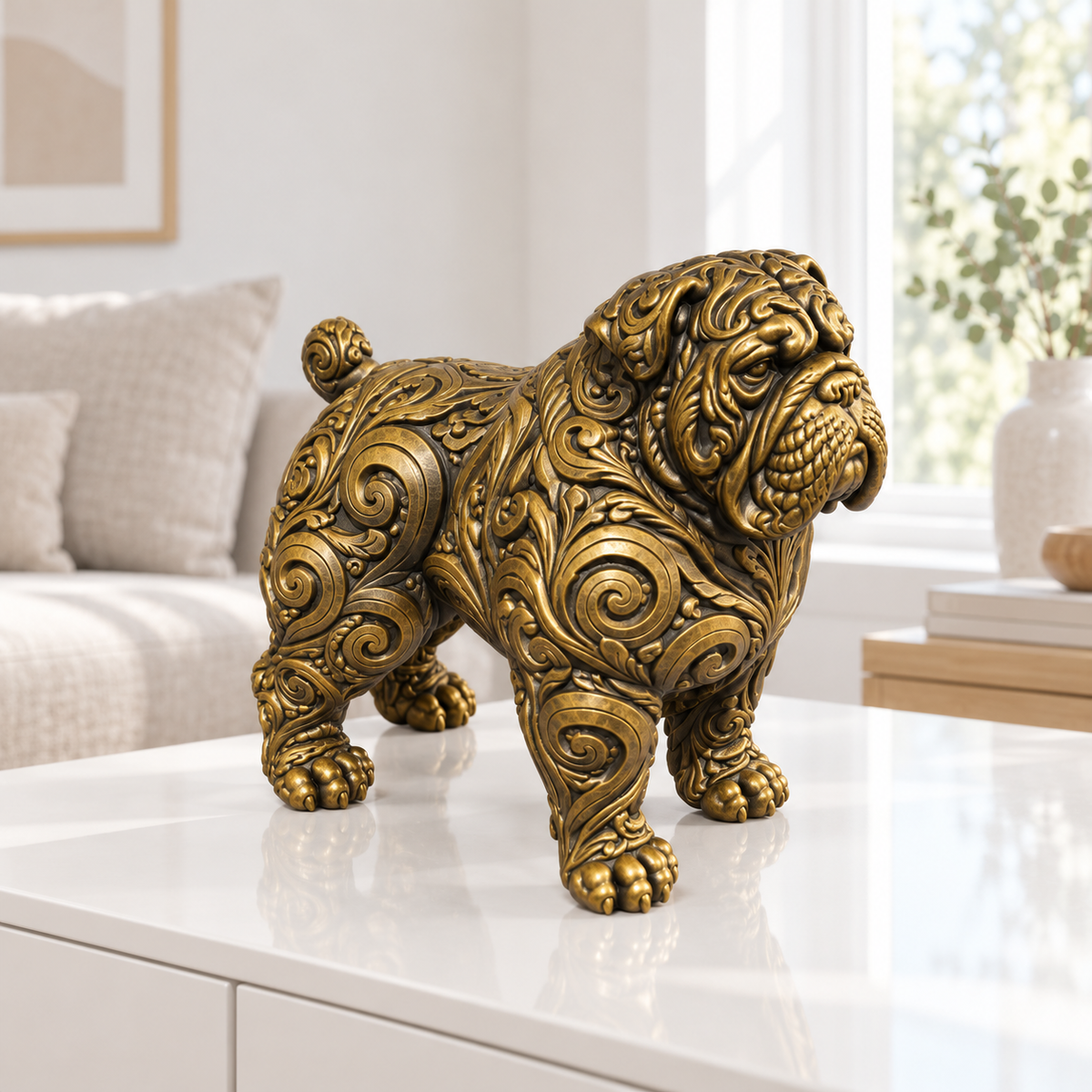 Mastino Napoletano Ornament - Gold handbemalt Wohnzimmer