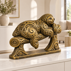 Faultier auf Ast Ornament - Gold handbemalt Wohnzimmer