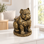 Boston Terrier sitzend Ornament - Gold handbemalt Wohnzimmer