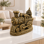 Weihnachtslok Ornament - Gold handbemalt Wohnzimmer