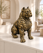 Pitbull Ornament - Gold handbemalt Wohnzimmer