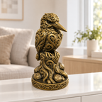 Eisvogel auf Stamm Ornament - Gold handbemalt Wohnzimmer