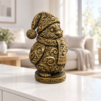 Pinguin mit Mütze Ornament - Gold handbemalt Wohnzimmer