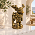 Stehendes Rentier Ornament - Gold handbemalt Wohnzimmer
