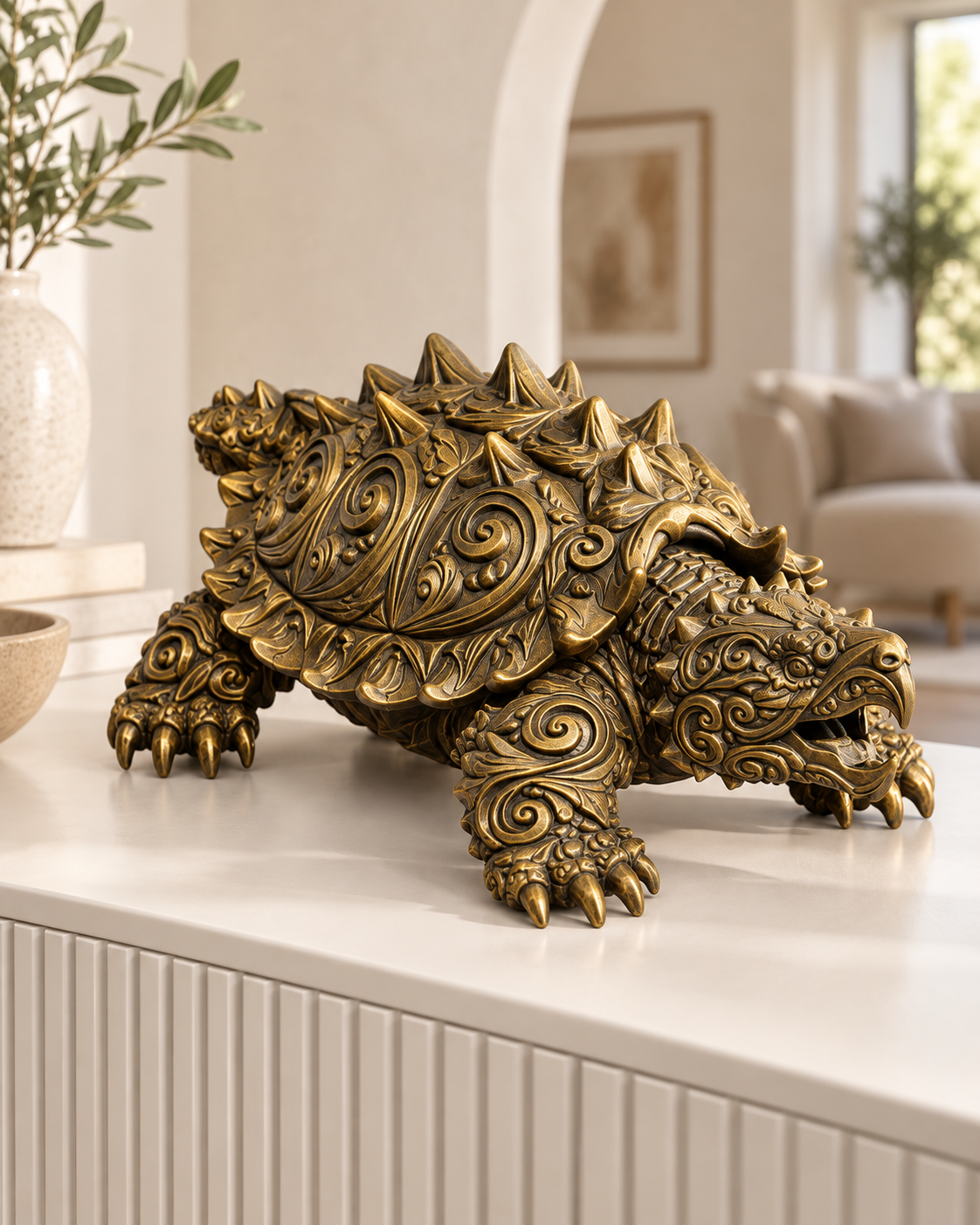 Schnappschildkröte Ornament - Gold handbemalt Wohnzimmer
