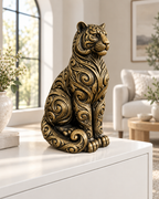 Tiger Ornament - Gold handbemalt Wohnzimmer