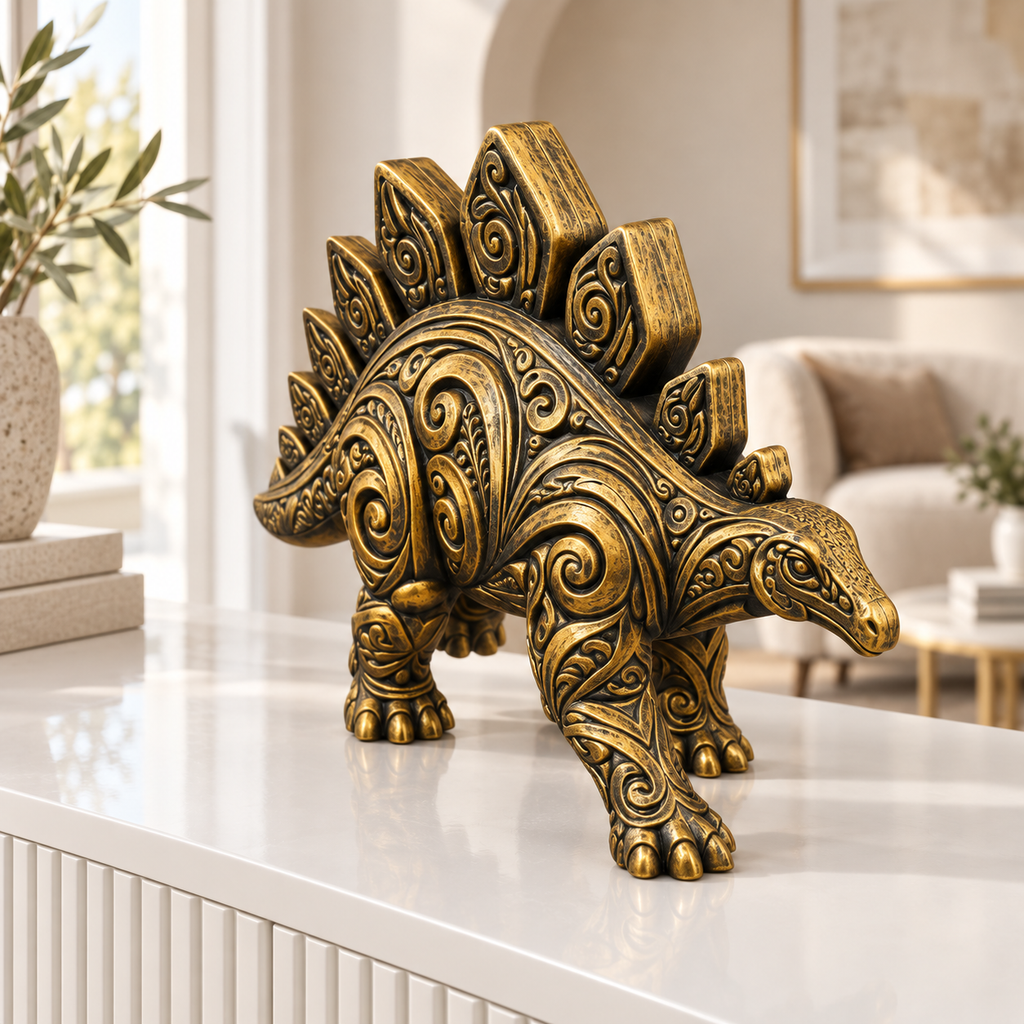 Stegosaurus Ornament - Gold handbemalt Wohnzimmer