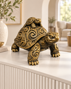 Schildkröte mit Baby Ornament - Gold handbemalt Wohnzimmer