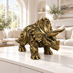 Triceratops Ornament - Gold handbemalt Wohnzimmer