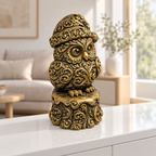 Eule mit Mütze Ornament - Gold handbemalt Wohnzimmer