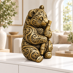 Panda Ornament - Gold handbemalt Wohnzimmer