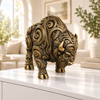 Bison Ornament - Gold handbemalt Wohnzimmer