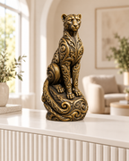 Gepard Ornament - Gold handbemalt Wohnzimmer