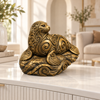 Robbe auf Felsen Ornament - Gold handbemalt Wohnzimmer