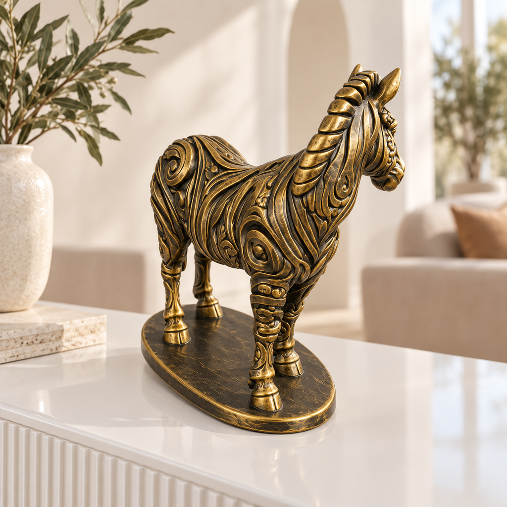 Zebra Ornament - Gold handbemalt Wohnzimmer