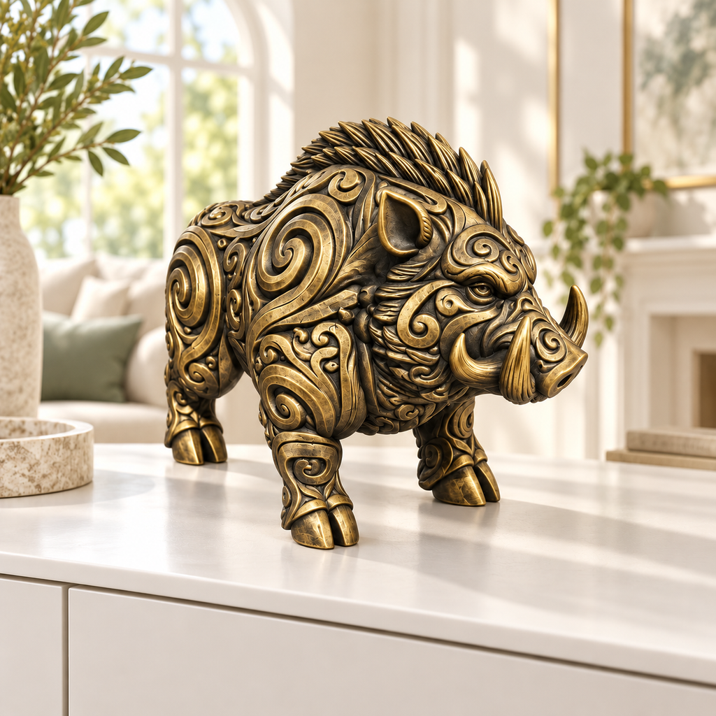 Keiler Ornament - Gold handbemalt Wohnzimmer
