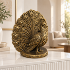 Pfau Ornament - Gold handbemalt Wohnzimmer