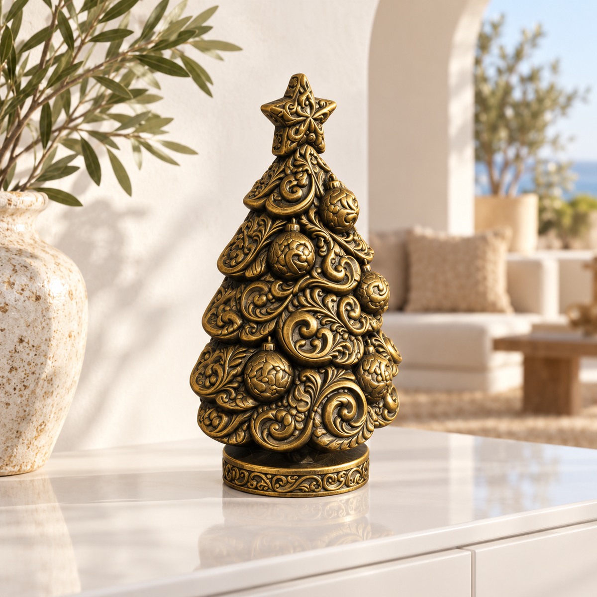 Weihnachtsbaum Ornament - Gold handbemalt Wohnzimmer