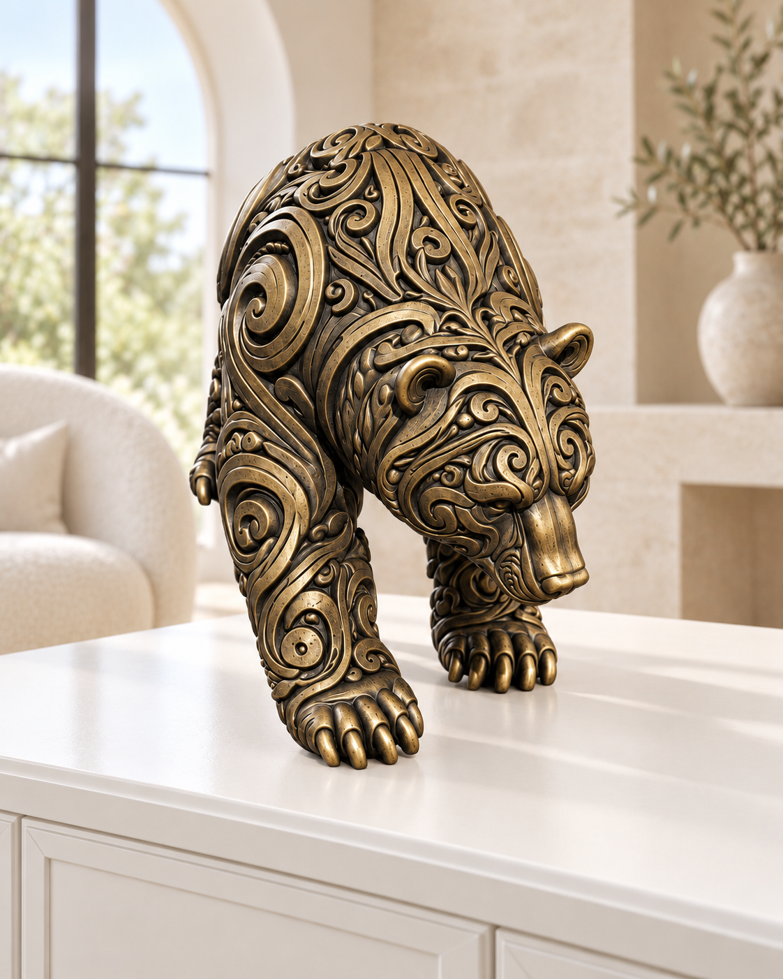 Bär Ornament - Gold handbemalt Wohnzimmer