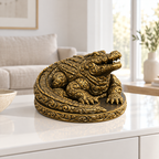 Krokodil Ornament - Gold handbemalt Wohnzimmer