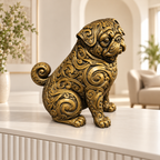 Mops Ornament - Gold handbemalt Wohnzimmer