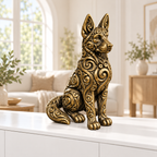 Hund Ornament - Gold handbemalt Wohnzimmer